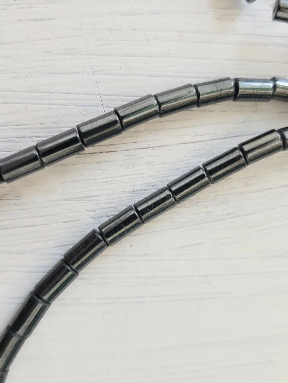 hematite tube beads this mirror